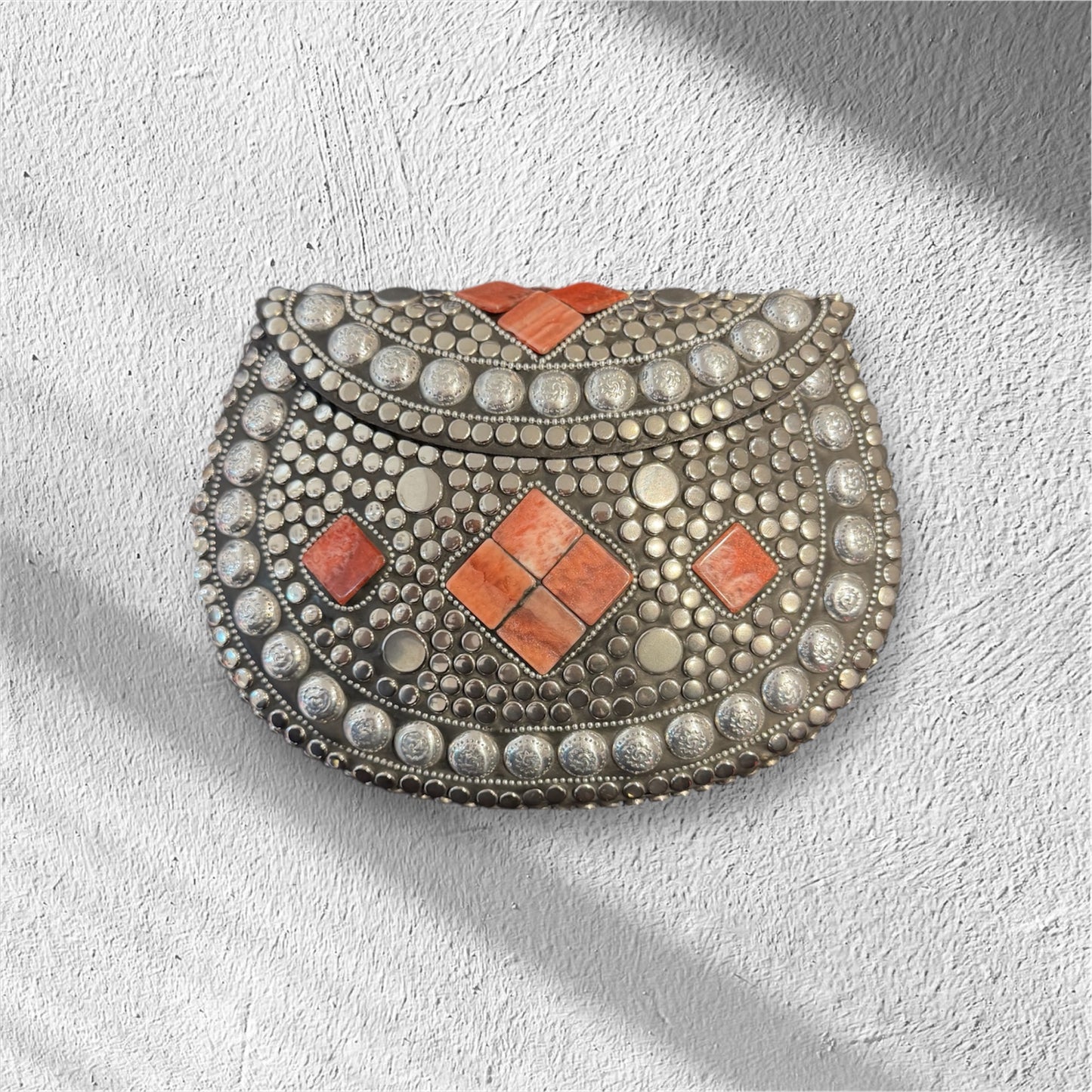 Red N Silver Clutch