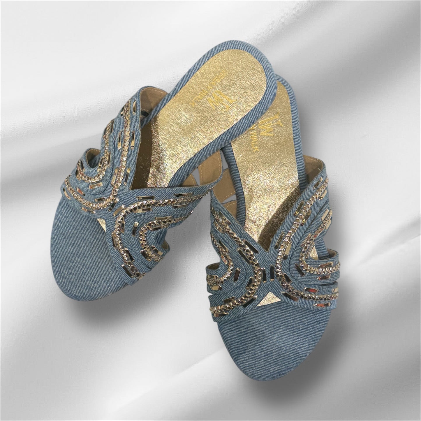 Blue Denim Flats