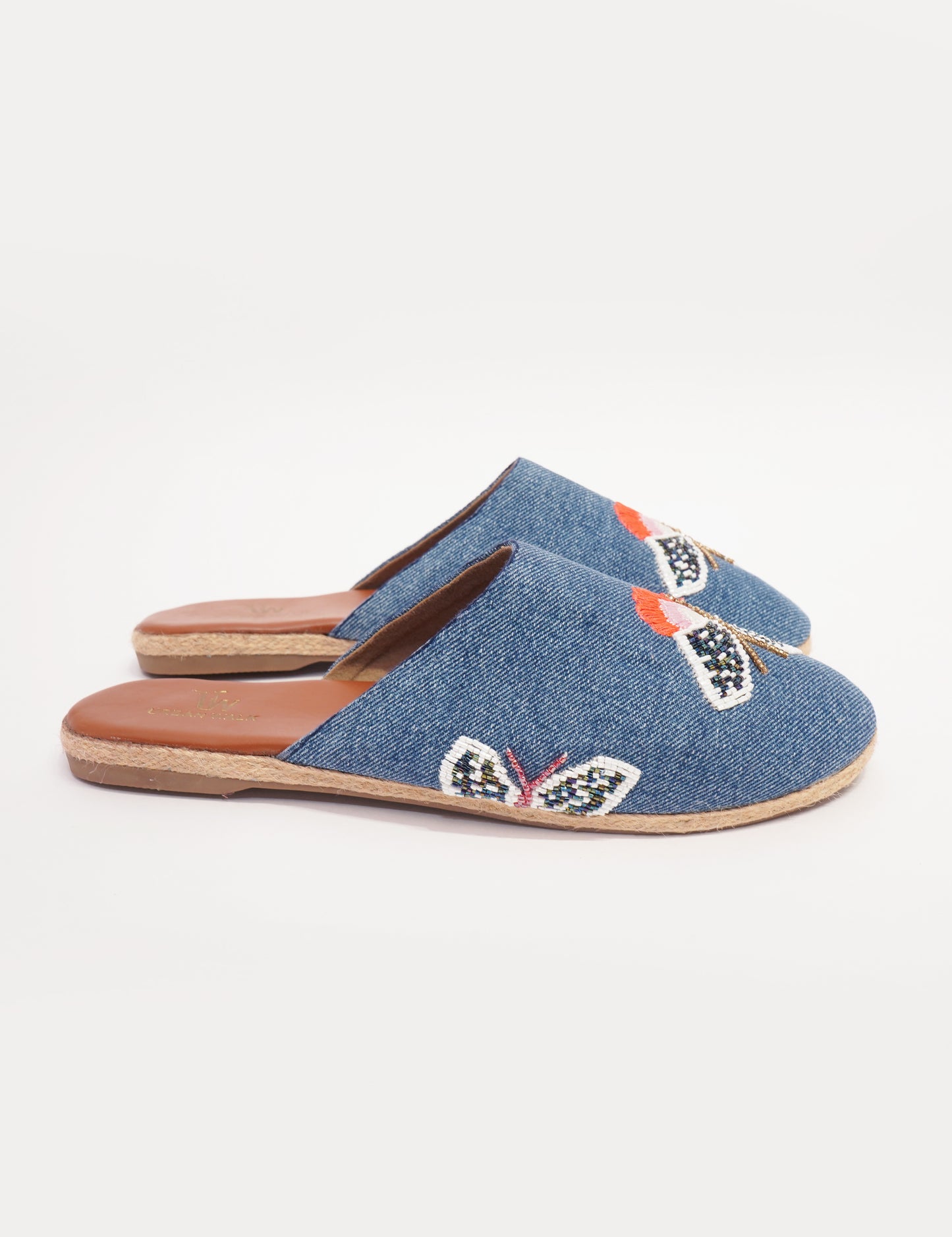 Butterfly Denim Mules