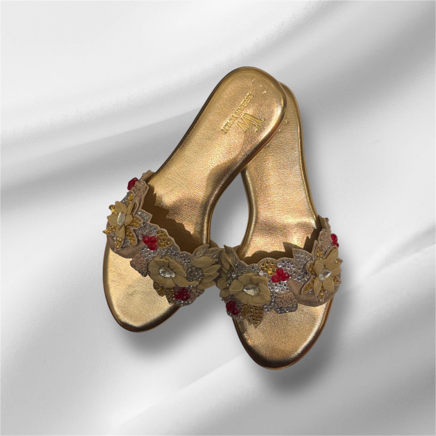 Rose Gold Embroidery Flats
