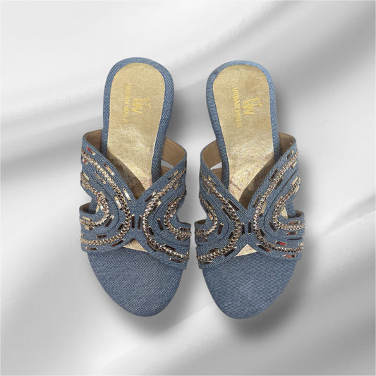 Blue Denim Flats