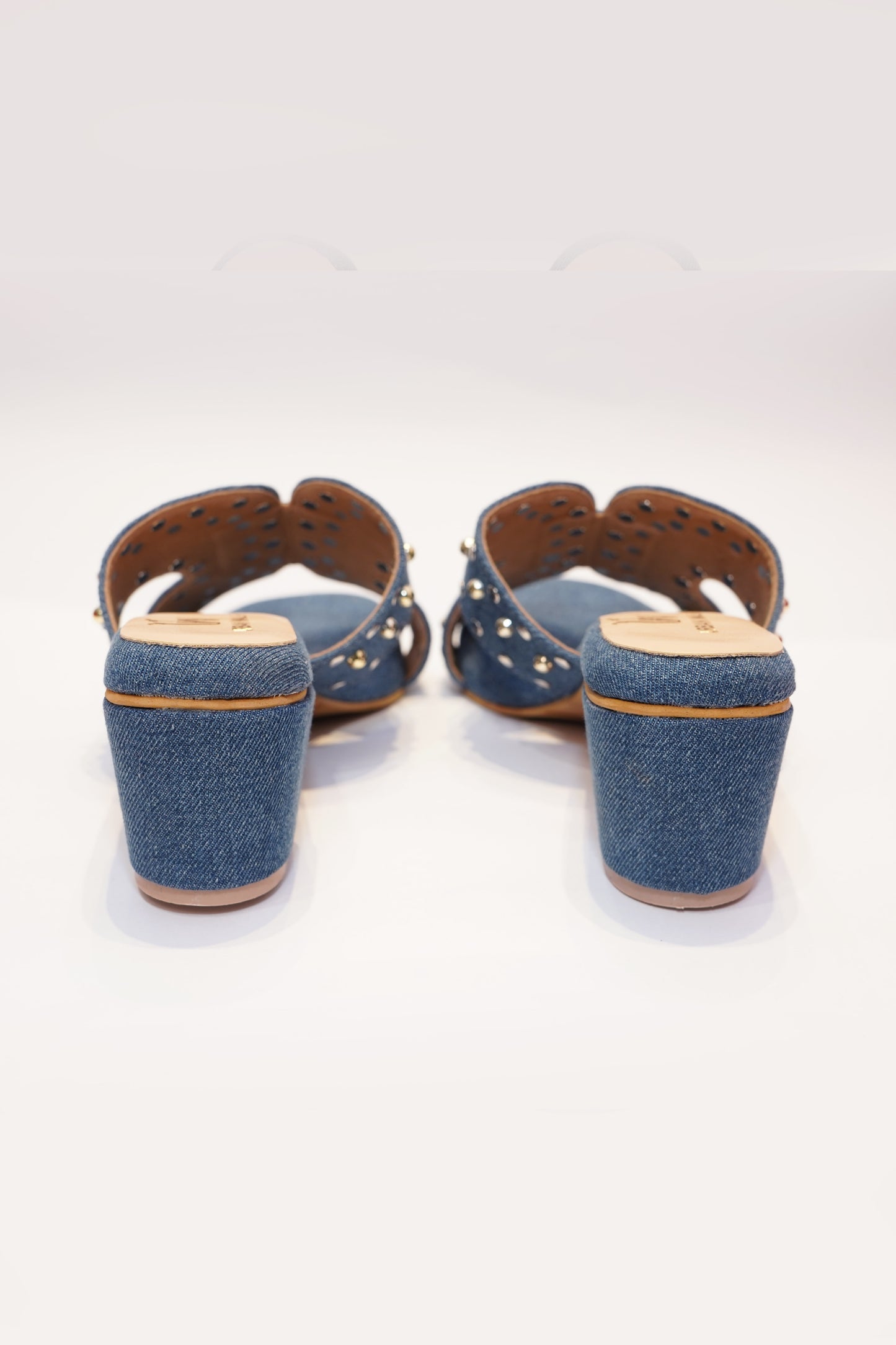 Denim Stud Heels