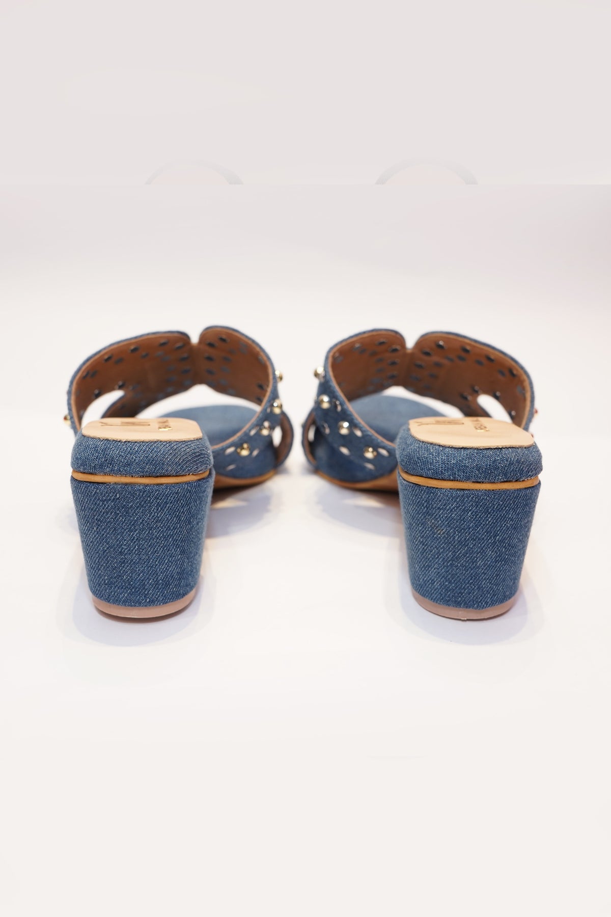 Denim Stud Heels