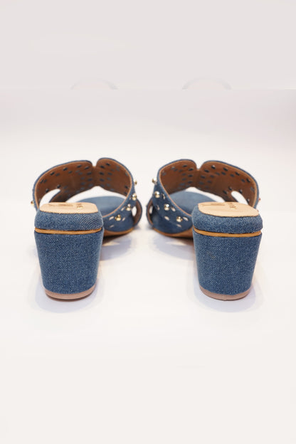 Denim Stud Heels