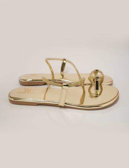 Diamond Chain Gold Flats