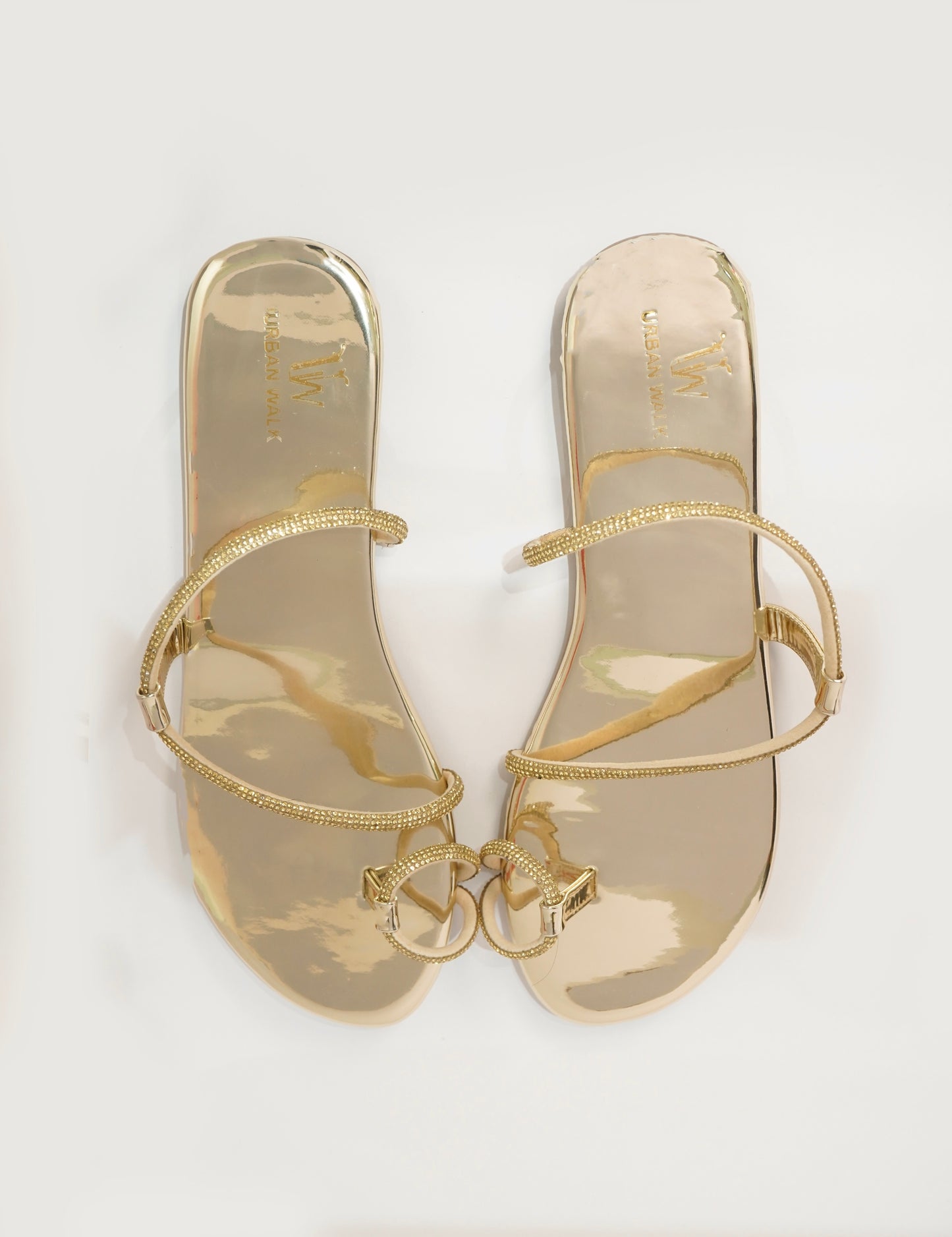 Diamond Chain Gold Flats