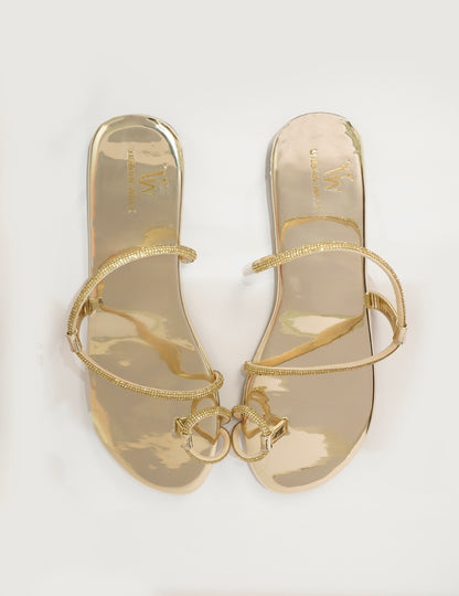 Diamond Chain Gold Flats