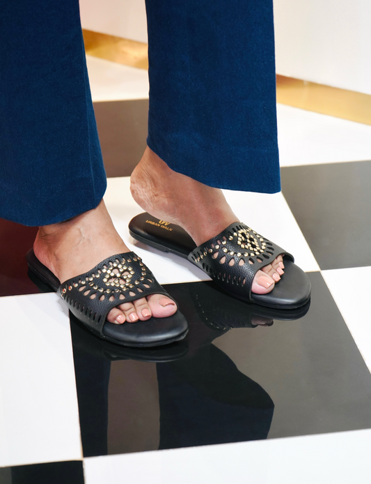 Studded Cutwork Flats