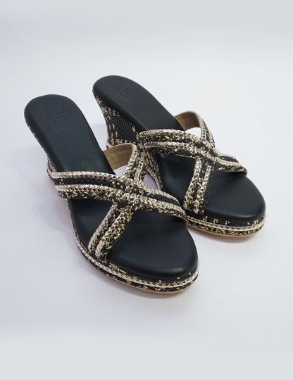 Braided Platform - Black Gold