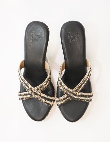 Braided Platform - Black Gold