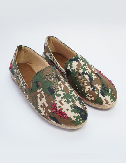 Camouflage Embroidered Loafers