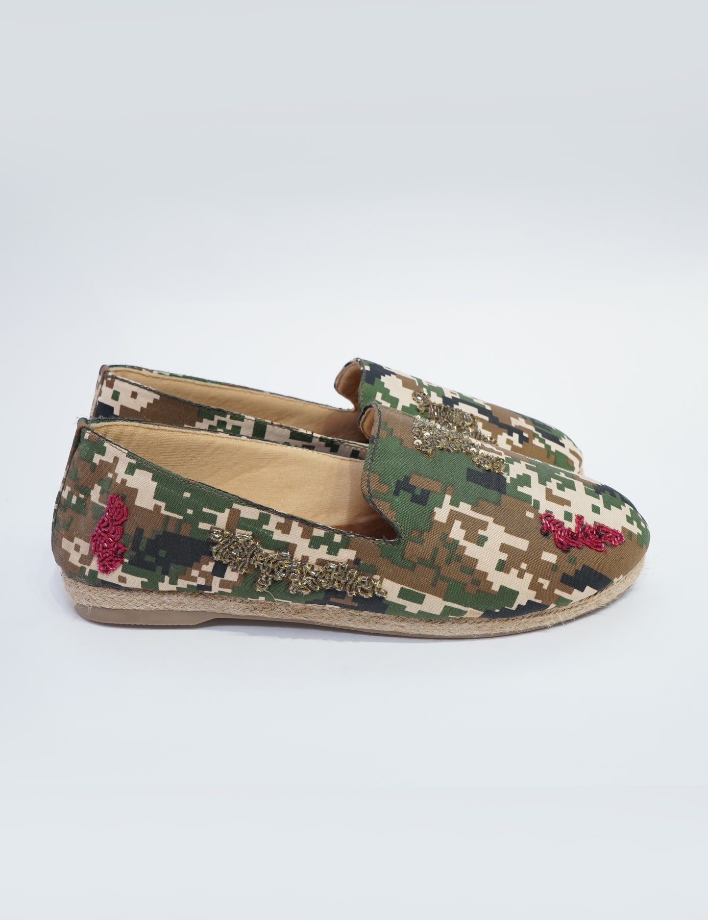 Camouflage Embroidered Loafers