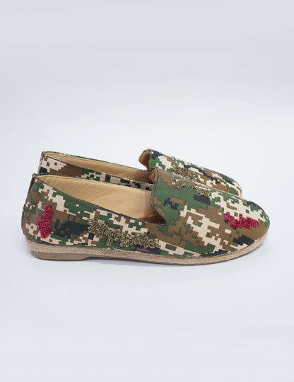 Camouflage Embroidered Loafers