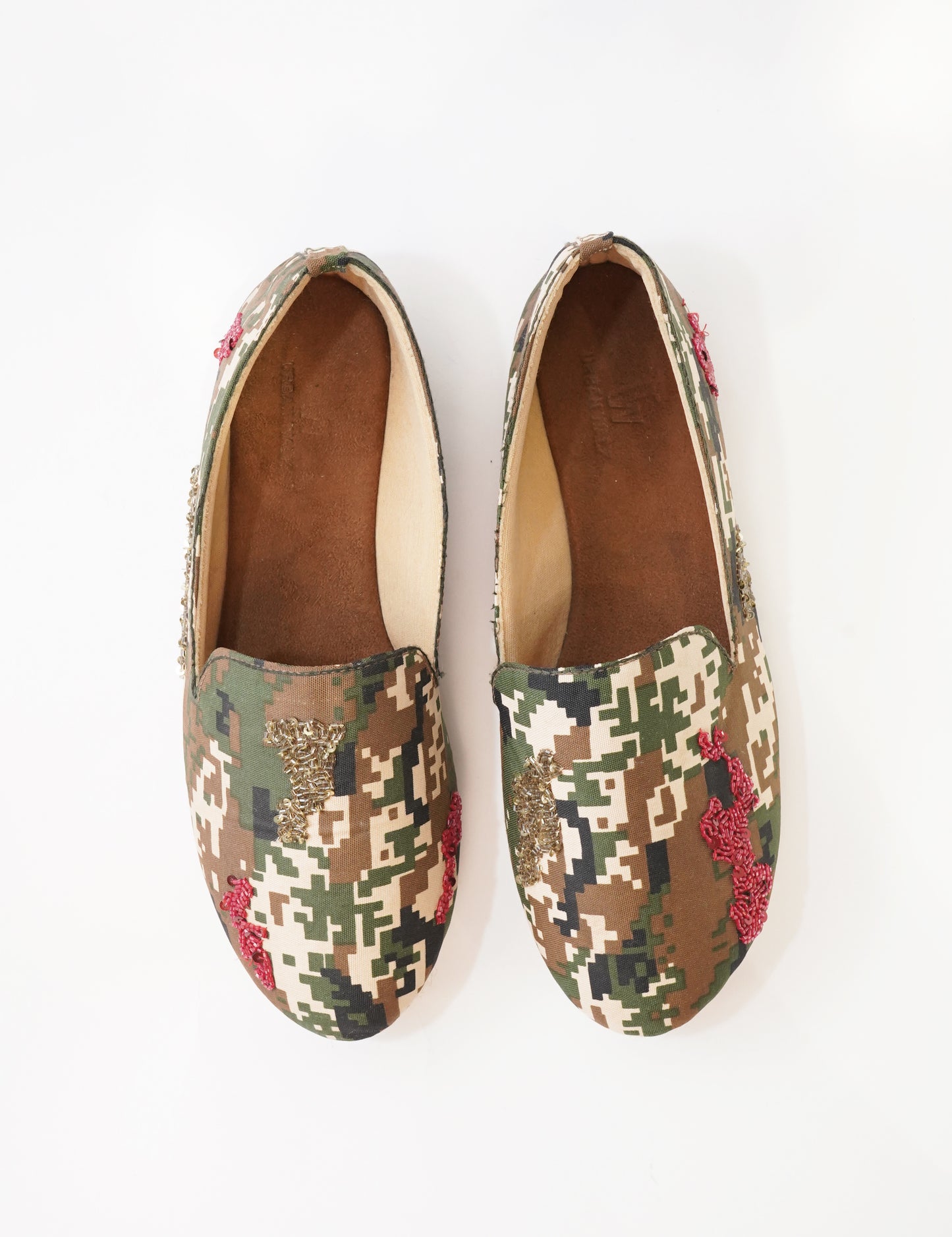 Camouflage Embroidered Loafers
