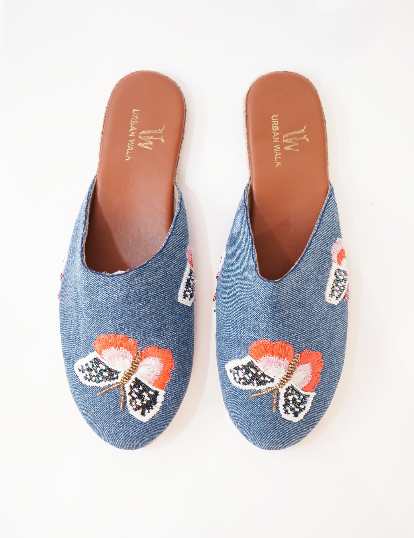 Butterfly Denim Mules