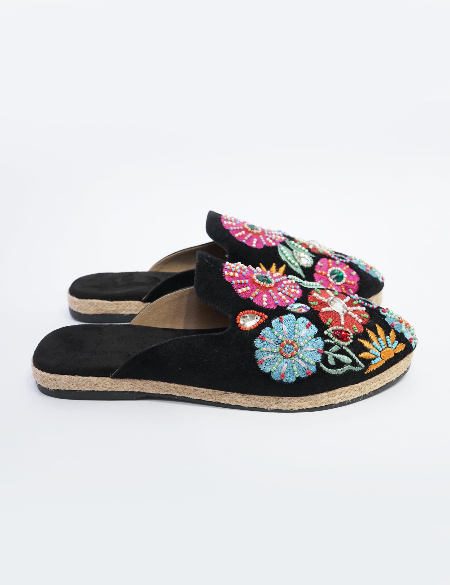 Botanical Embroidered Mules