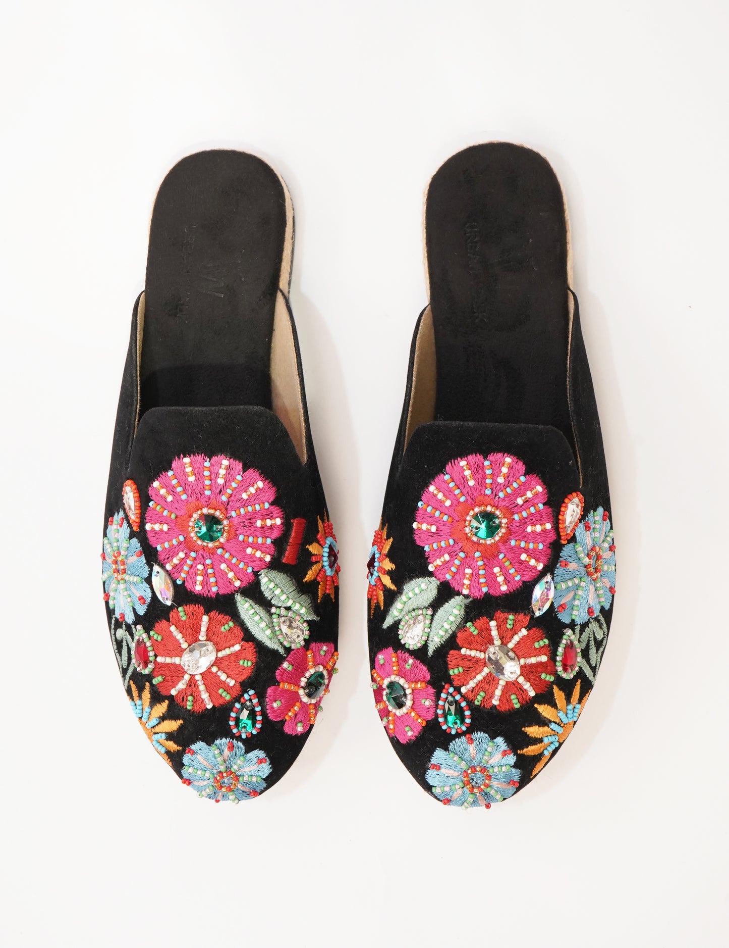 Botanical Embroidered Mules