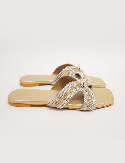 Marina Knot Flats – Gold & Silver