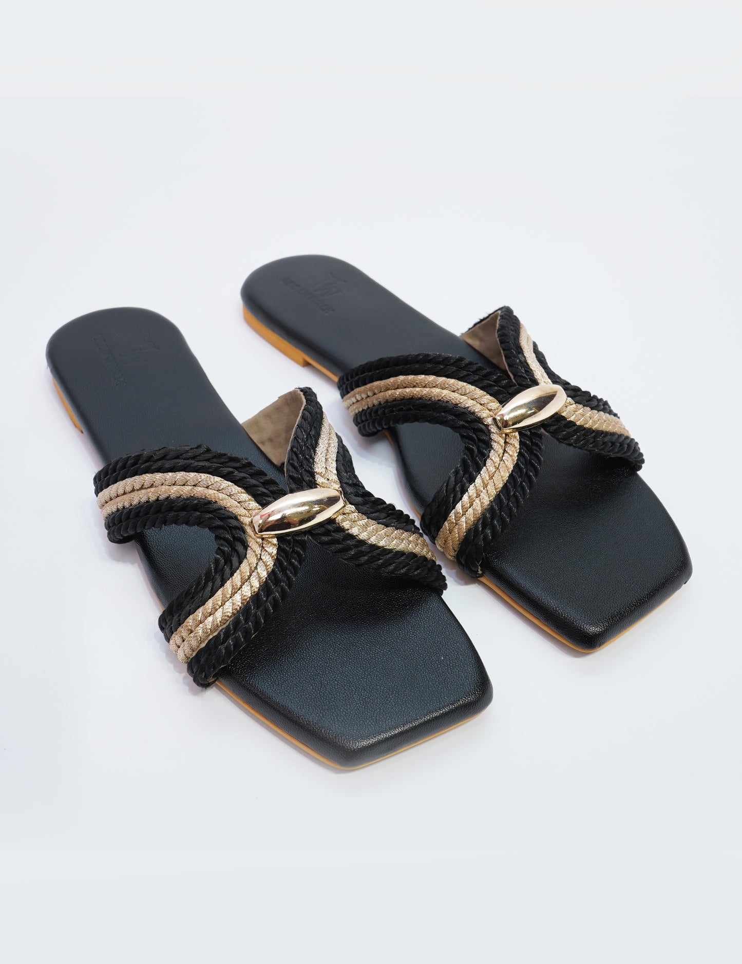 Marina Knot Flats – Black & Gold
