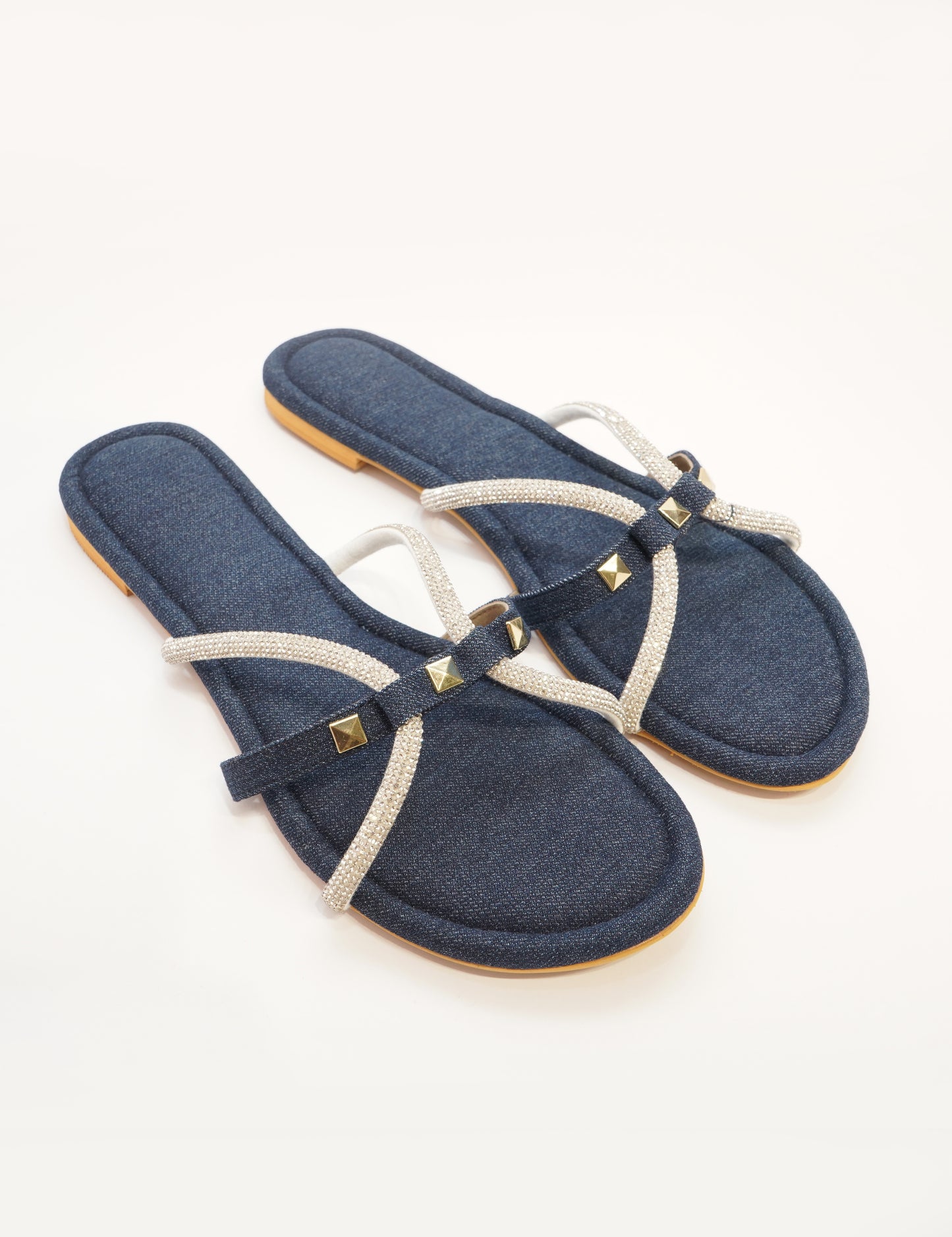 Denim Strap Flats