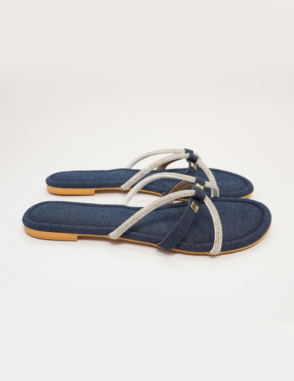 Denim Strap Flats