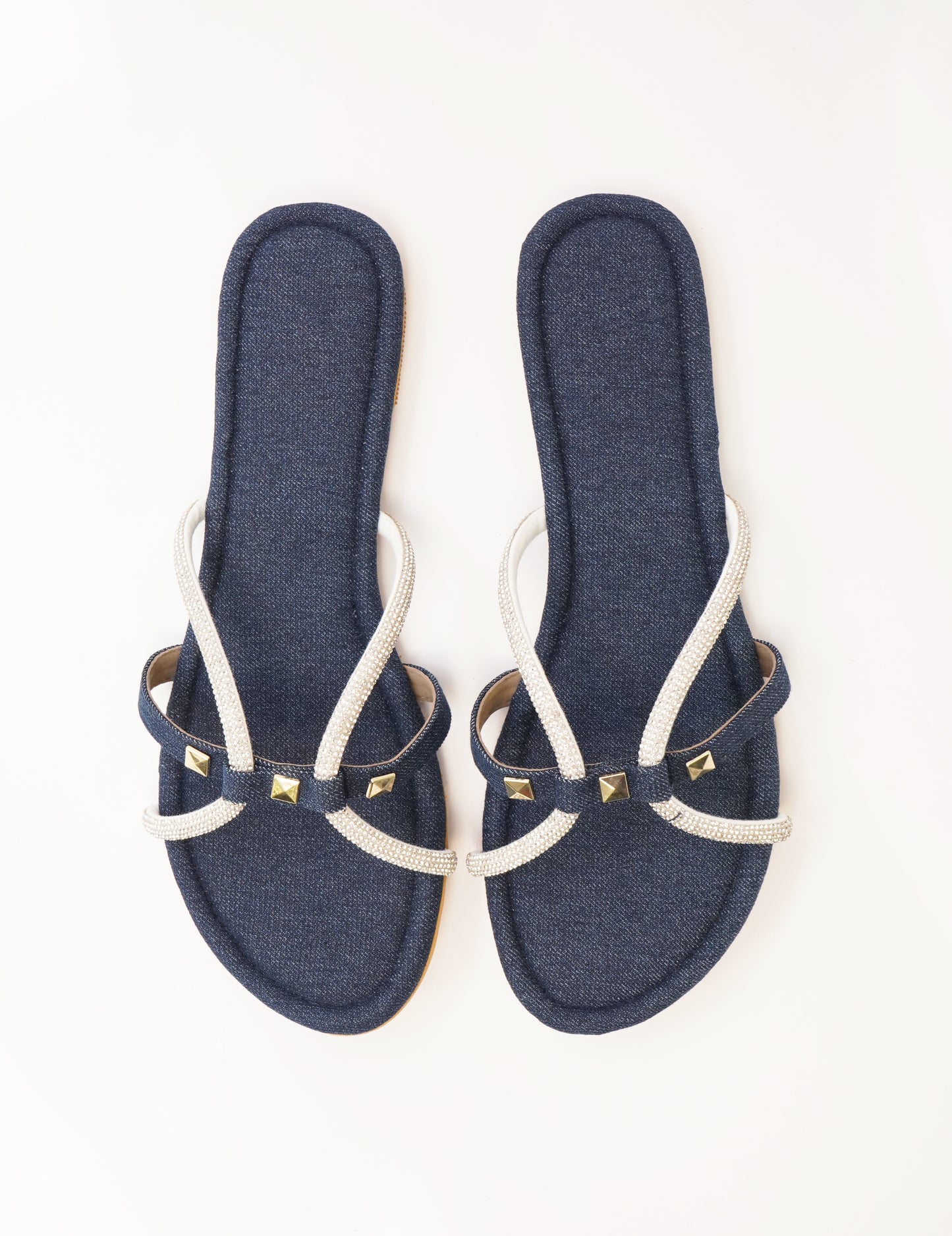 Denim Strap Flats