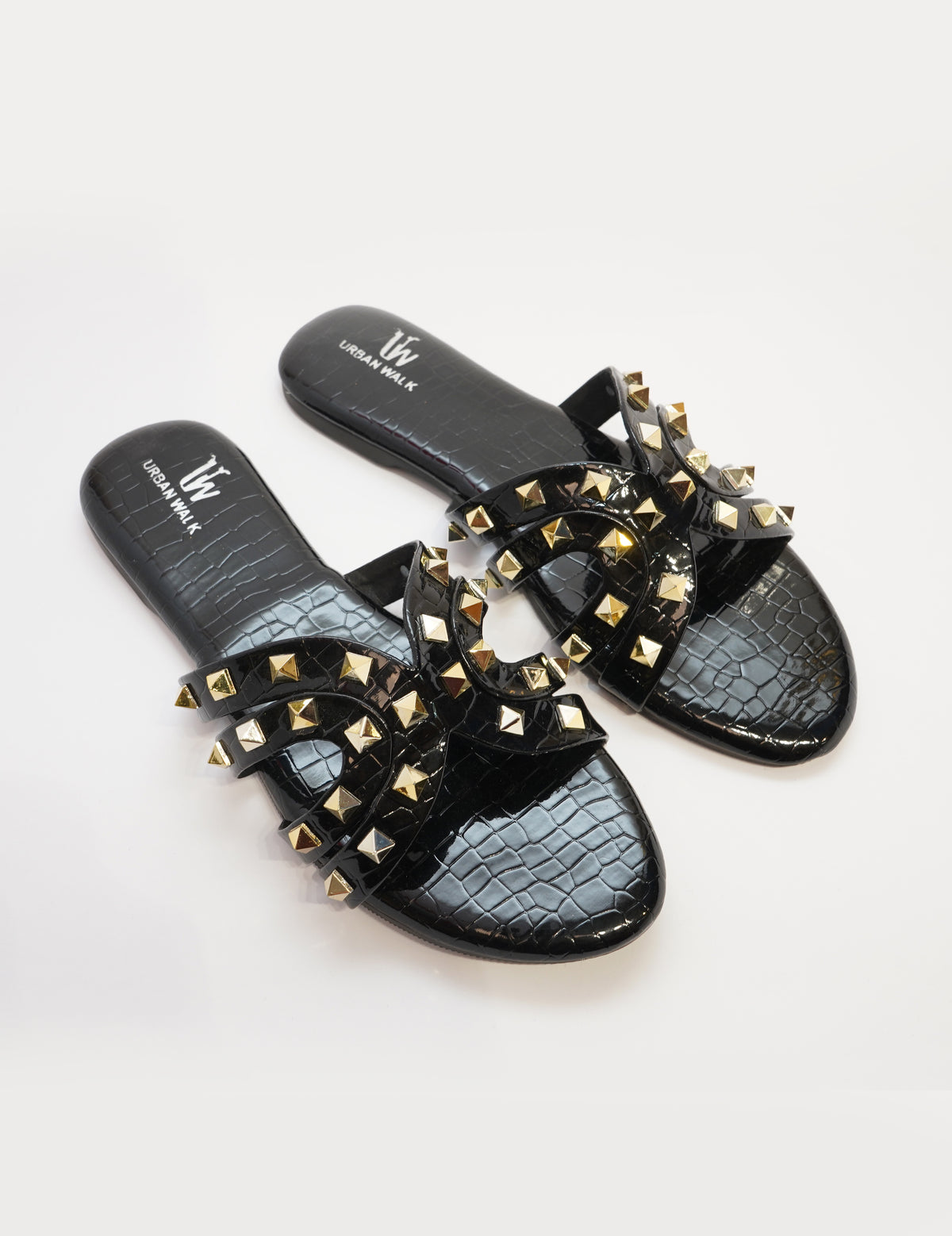Rockstud Croc Flats