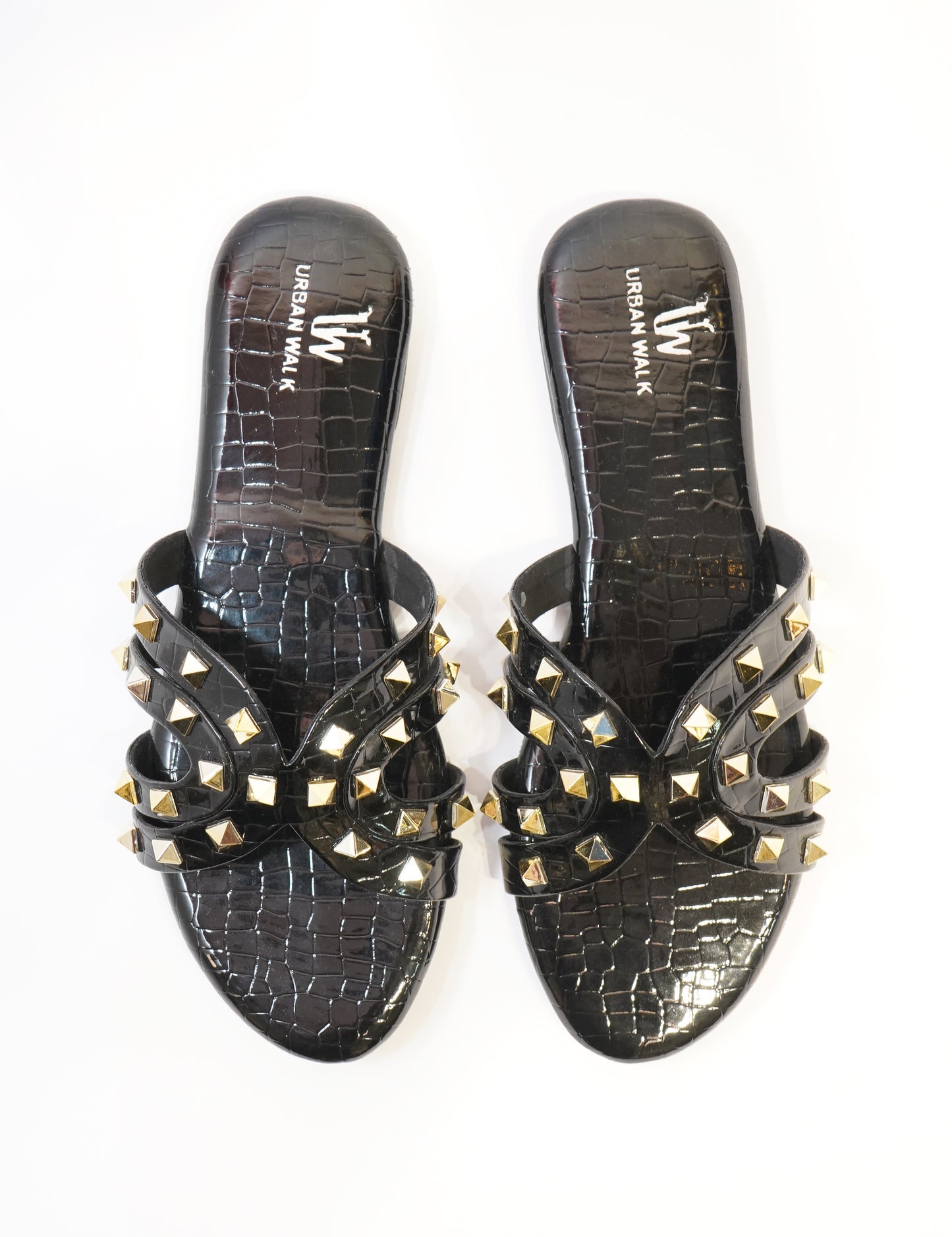 Rockstud Croc Flats