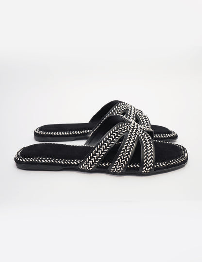 Braided Rope Flats - Black