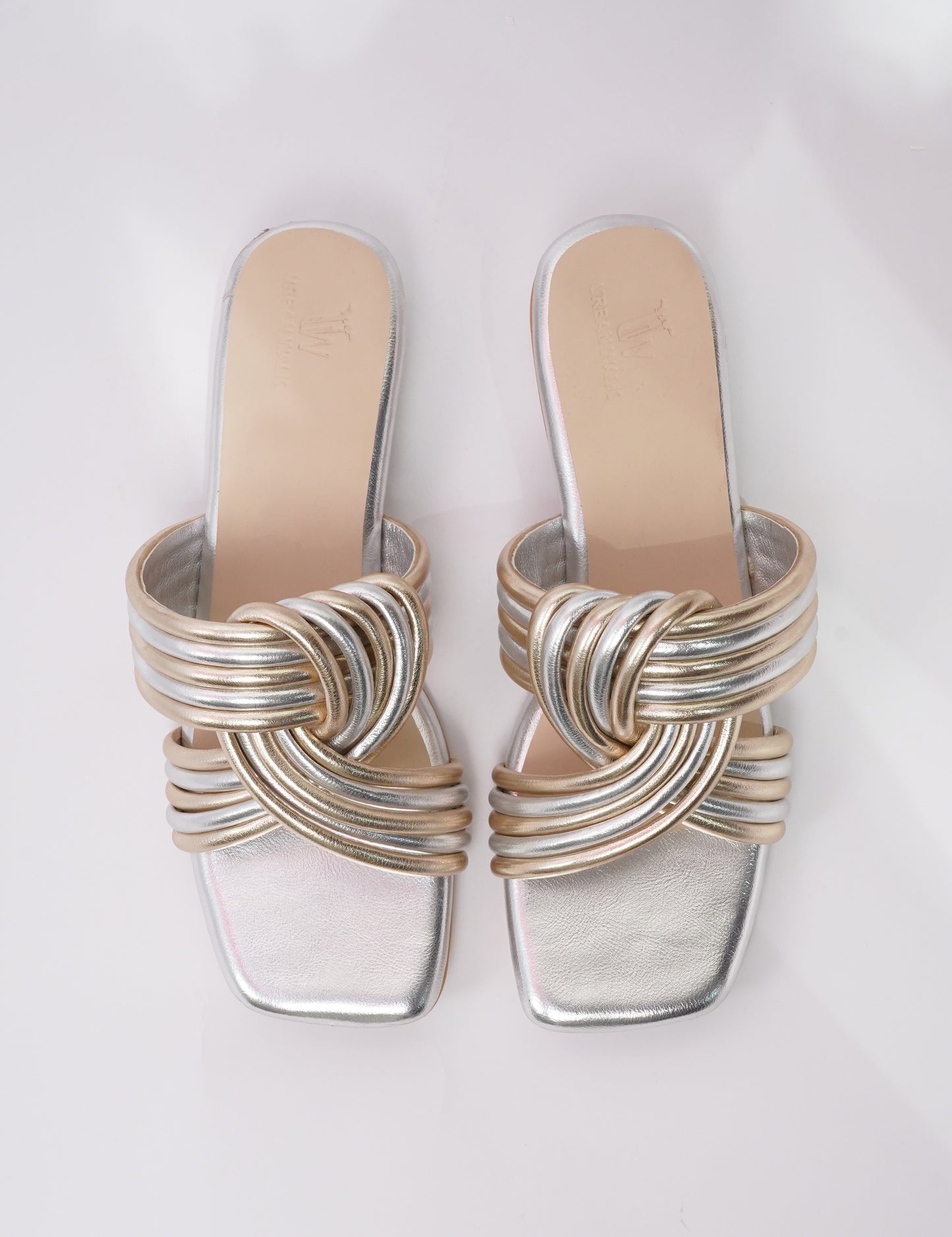 Twisted Knot Heels – Silver & Gold