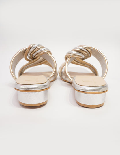Twisted Knot Heels – Silver & Gold
